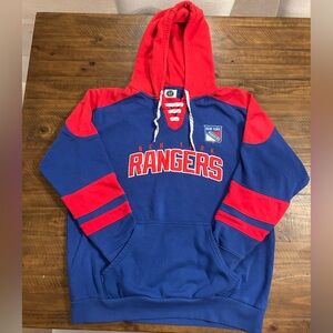NHL New York Rangers Blue and Red Hoodie